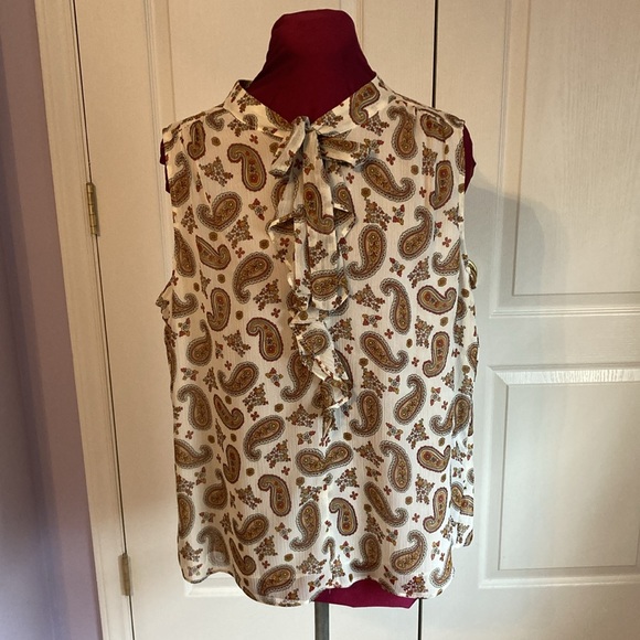 TOMMY HILFIGER PAISLEY RUFFLE TOP - Picture 7 of 9